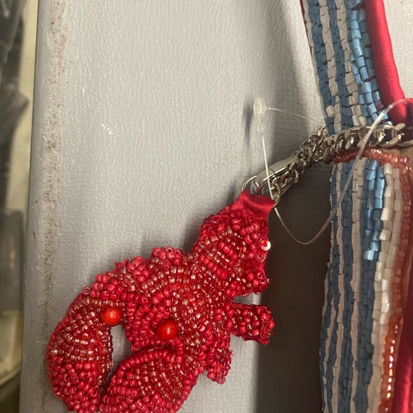 Striped Blue and Red Lobster Handbag - Picture 2 of 8